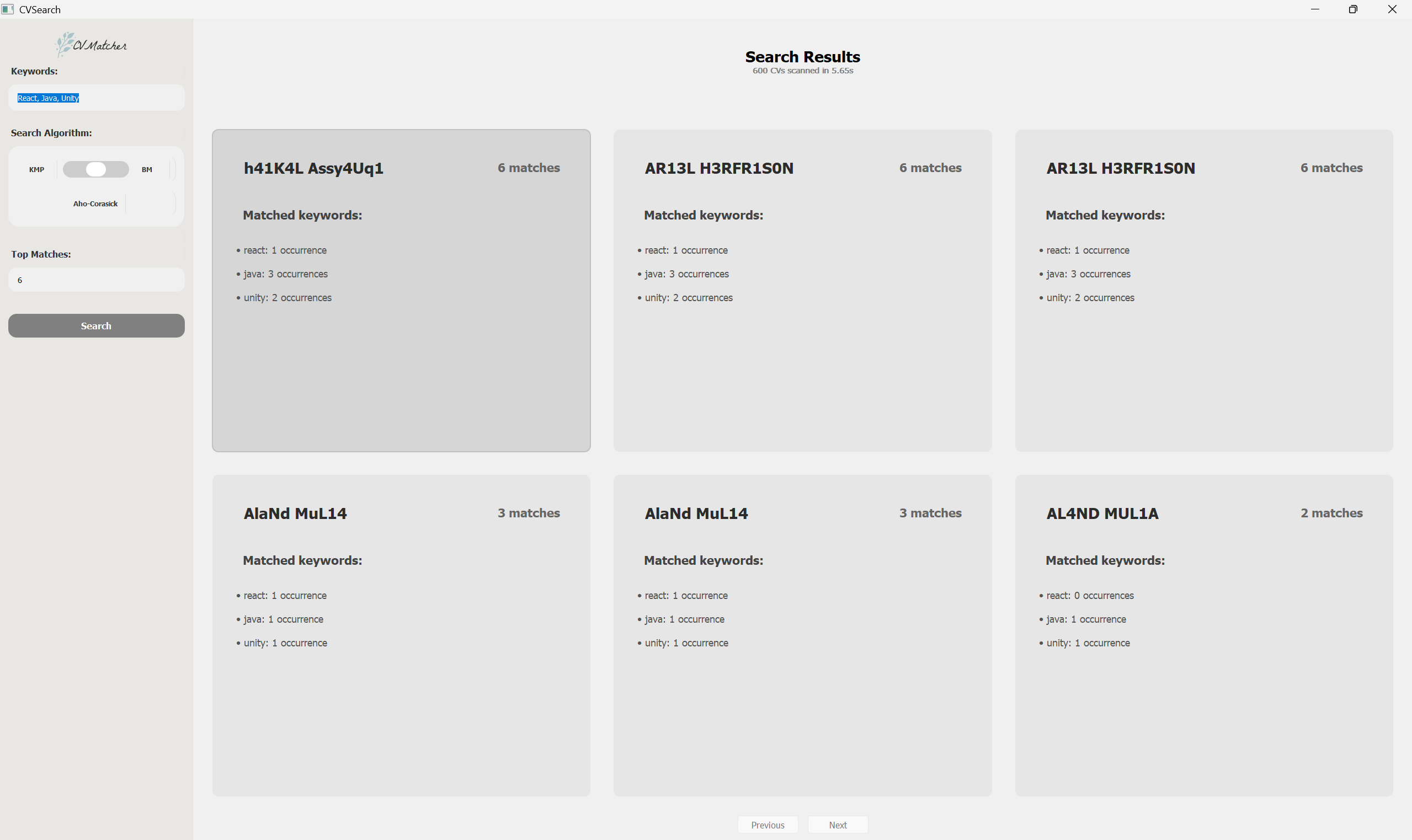ATS with String Matching and Regex